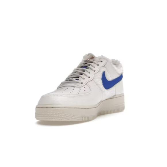 Nike Air Force 1 Low '07 Sherpa Fleece Sneakers White Blue Women's 11 / M 9.5